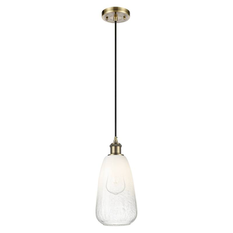 Innovations Lighting Endless Possibilities Ballston - Brookhaven Almond - 1 Light 6" Cord Hung Mini Pendant - Antique Brass/Opal