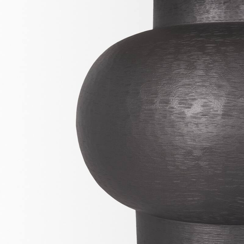 Salaah Black Brushed Metal w/ Beige Shade Table Lamp - 19.5L x 19.5W x 26.0H