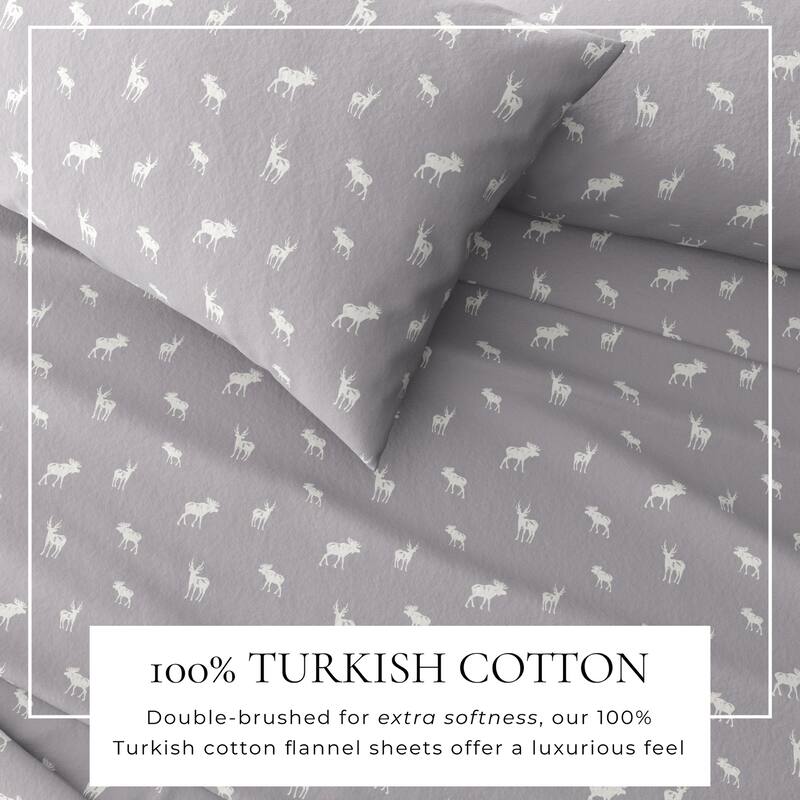 Linery & Co. Winter Turkish Cotton Double-Brushed Flannel Bed Sheet Set