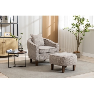 Modern Barrel Chair Mid Century Upholstered Accent Chair Round