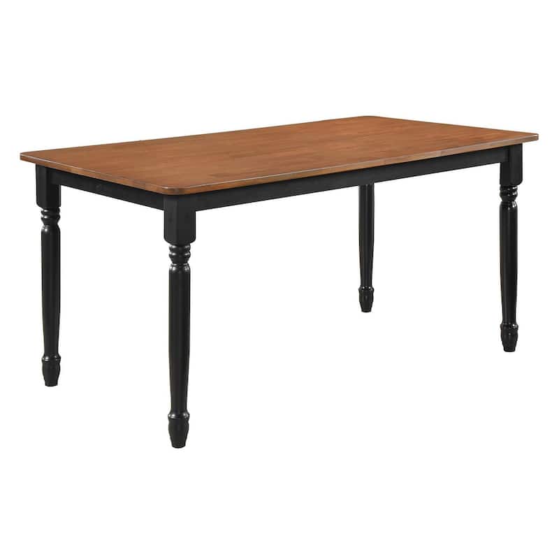 Hayward Walnut and Black Dining Table with Turned Legs