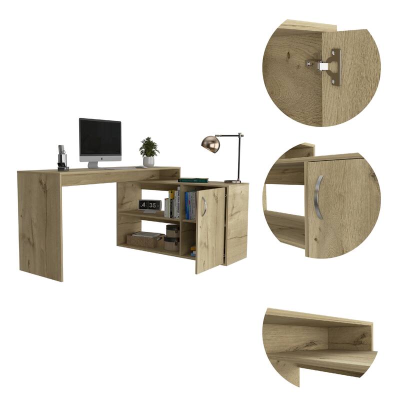 Lyncliff 1-Drawer 2-Shelf L-Shaped Office Desk