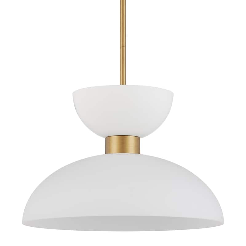 Currey & Company Zevio White Pendant - 14"h x 15.75"dia