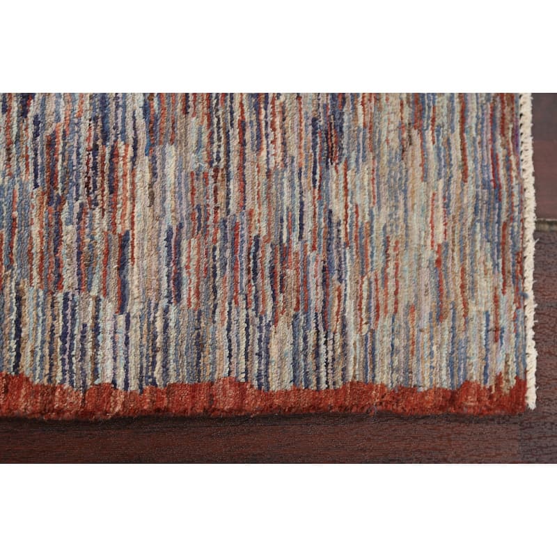 Modern Striped Gabbeh Kashkoli Oriental Area Rug Handmade Wool Carpet - 2'1" x 3'0"