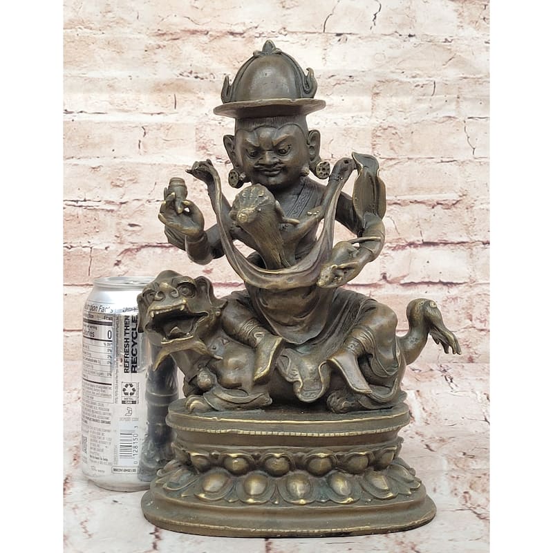 Bronze Vajrayana Deity Statue – Himalayan Protector God Figure Buddhist Art