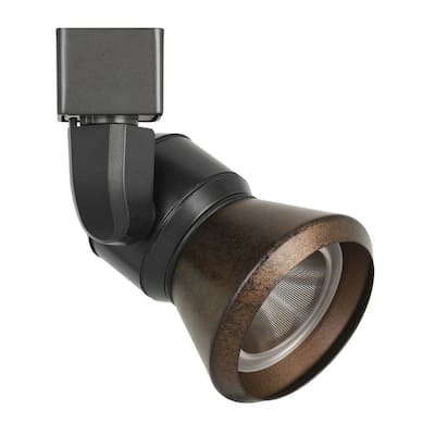 10W Integrated LED Metal Track Fixture with Cone Head, Black and Bronze