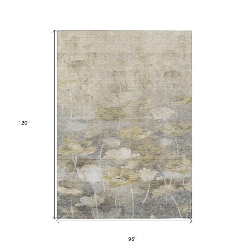 HomeRoots Floral Transitional Rectangle Outdoor Rug