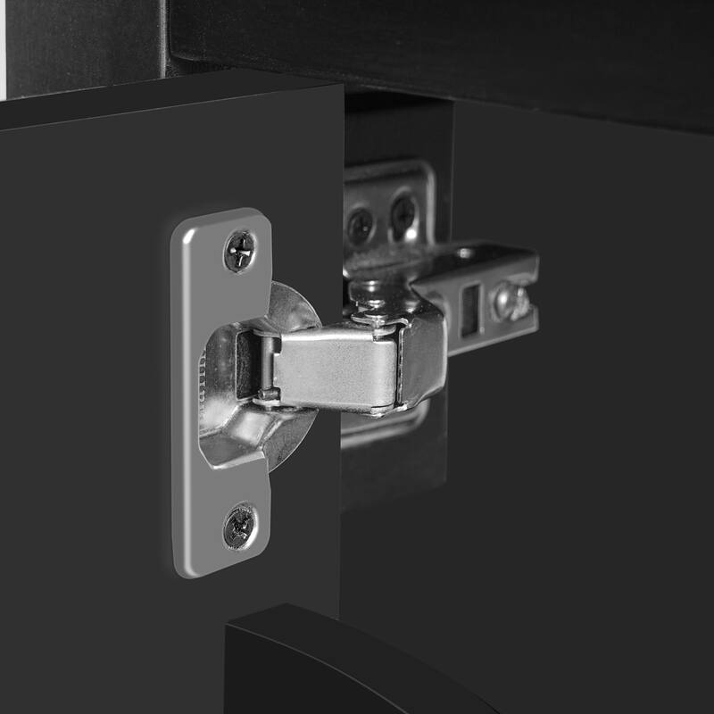 Bathroom Vanity with Sink, Bathroom Wooden Storage Cabinet, Free Standing Bathroom Vanity with Divided Drawer & Double Shelf