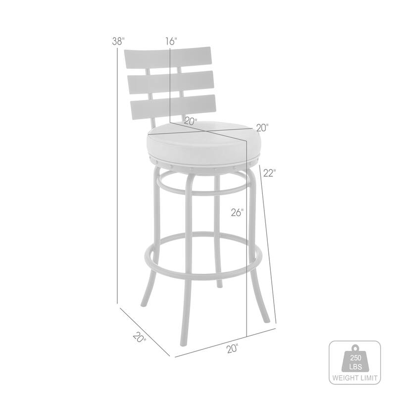 Natya Modern Swivel Counter/Bar Stool in Faux Leather and Metal