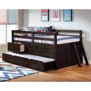 Cabin Rustic Solid Wood Twin Loft Bed with Trundle and Drawers by ...