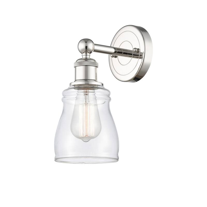 Innovations Lighting 616-1W-12-5 Ellery Sconce Ellery 12" Tall Wall - Polished Nickel / Clear