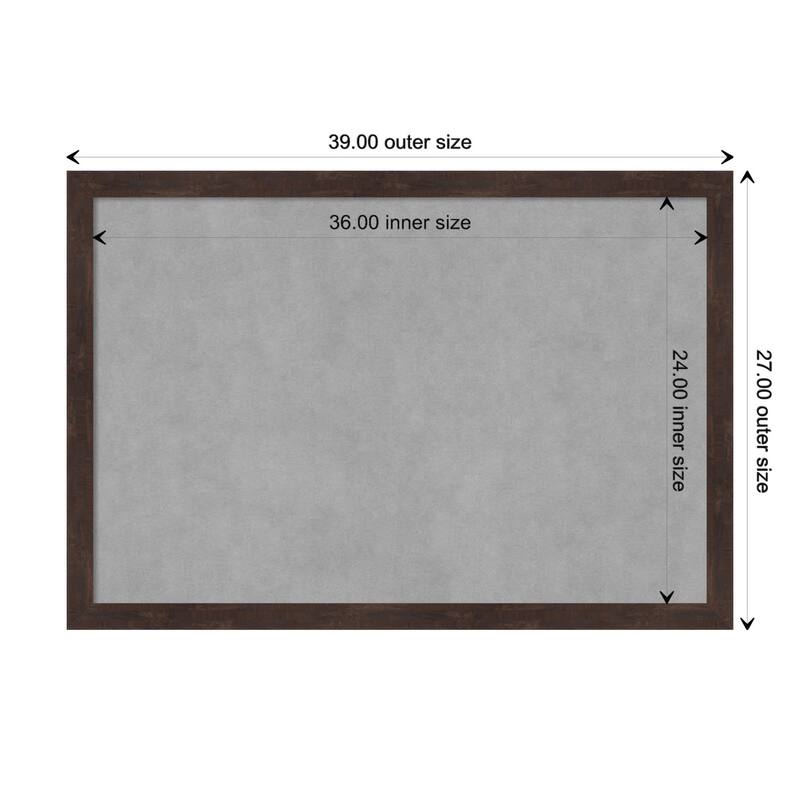 Amanti Art Fresco Dark Walnut Framed Magnetic Board - Board Size 36x24