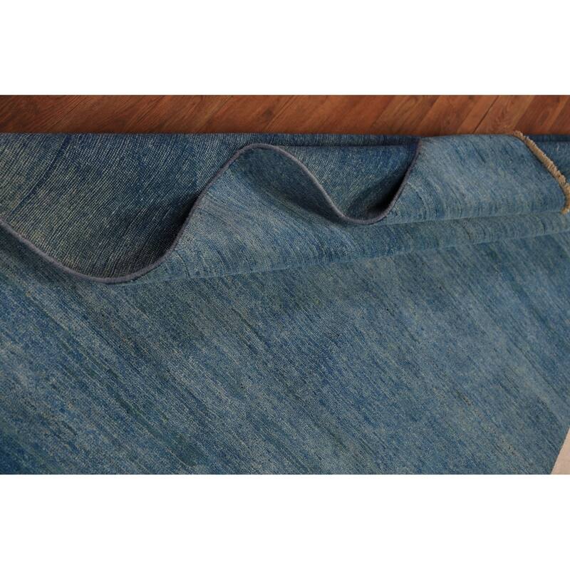 Blue Modern Gabbeh Oriental Rug Handmade Wool Carpet - 4'9" x 6'8"