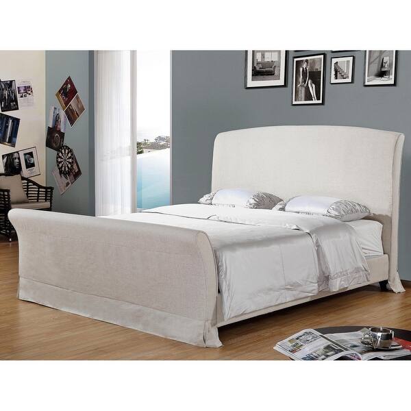 Shop Best Master Furniture Natural Sleigh Upholstered Bed