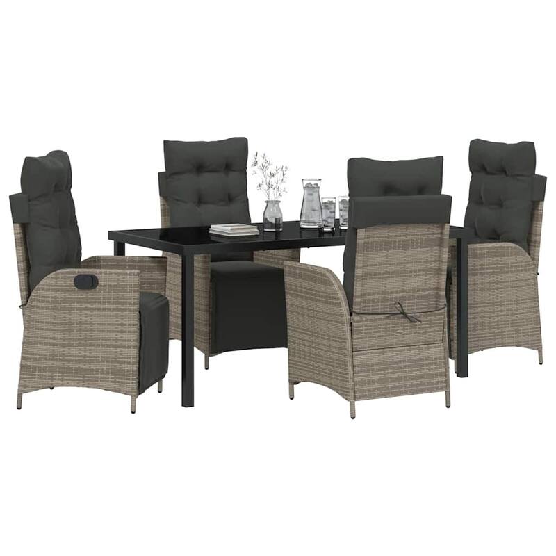 vidaXL Garden Dining Set with Cushion Poly Rattan