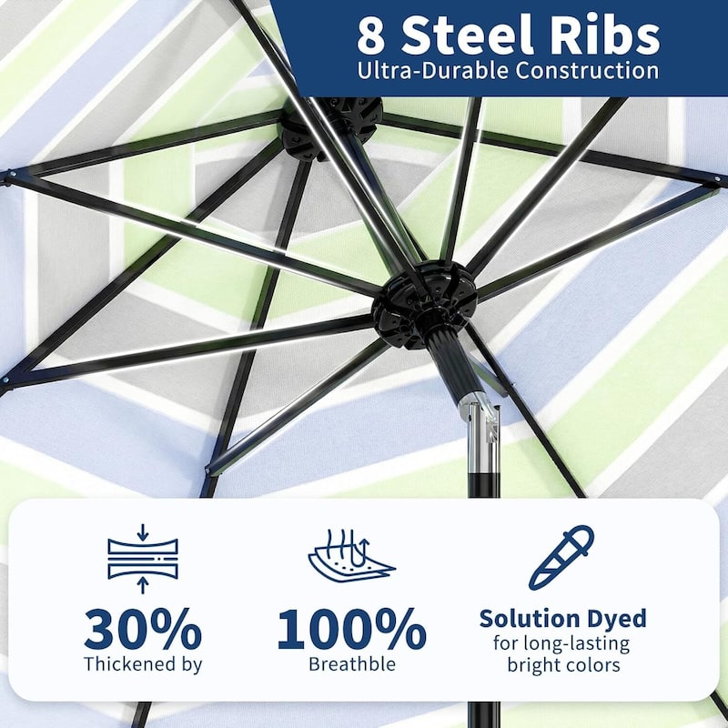 Outdoor 10FT Stripe Outdoor Patio Umbrella, UV Protection Waterproof for Pool Deck Yard