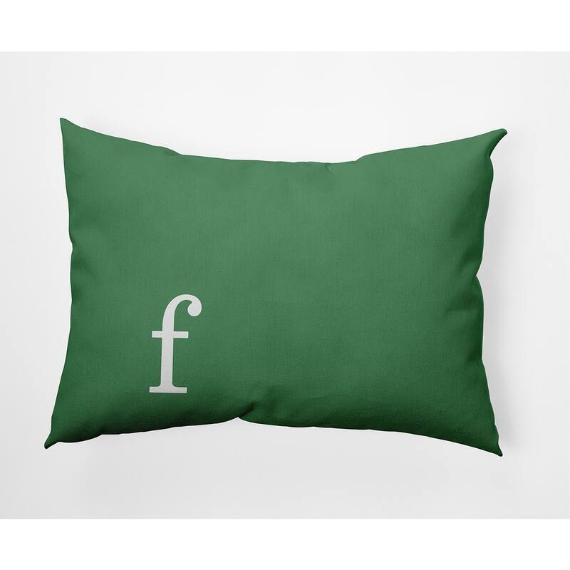 Modern Monogram Indoor/Outdoor Throw Pillow-F - 14" x 20" - Sage