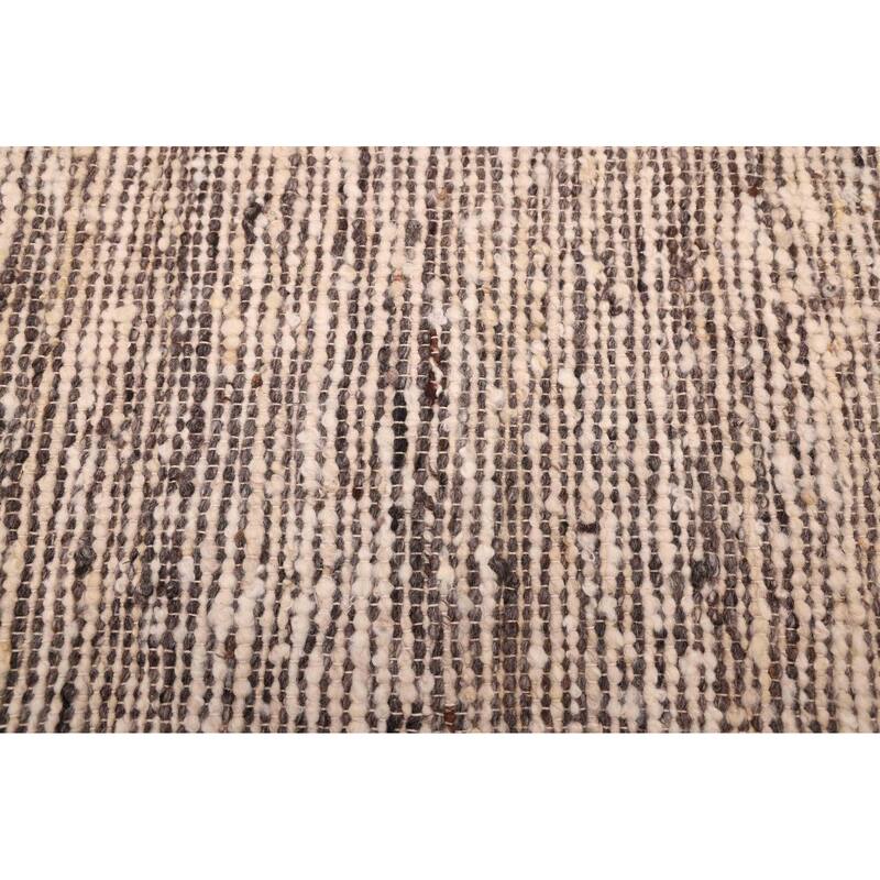 ECARPETGALLERY Braid weave Sienna Grey Wool Kilim - 9'0 x 11'10