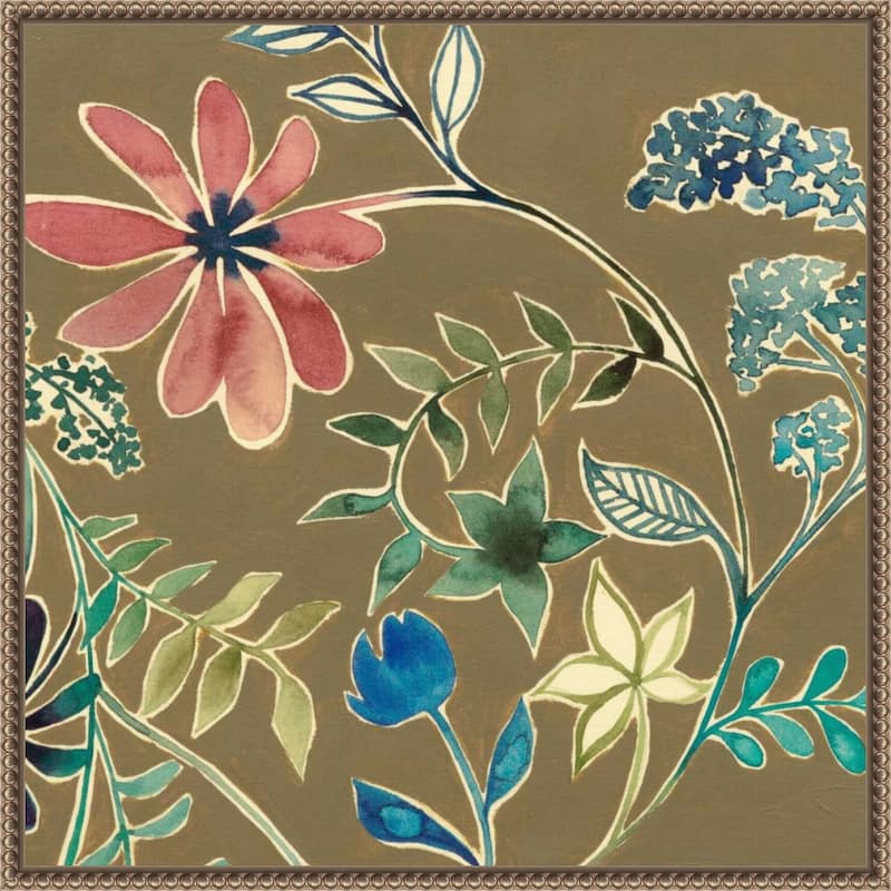 Flower Garland No. 1 by Grace Popp (22 x 22 in.), Framed Canvas Wall Art Print