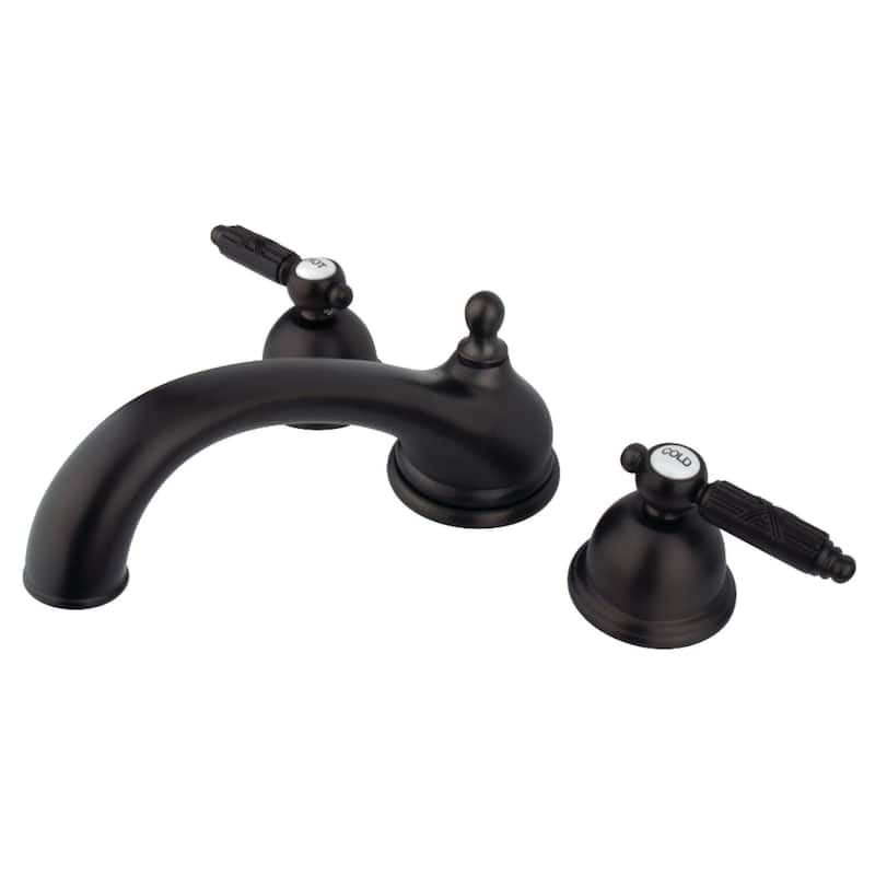 Kingston Brass Vintage Widespread Deck Mounted Roman Tub Filler with - Oil Rubbed Bronze