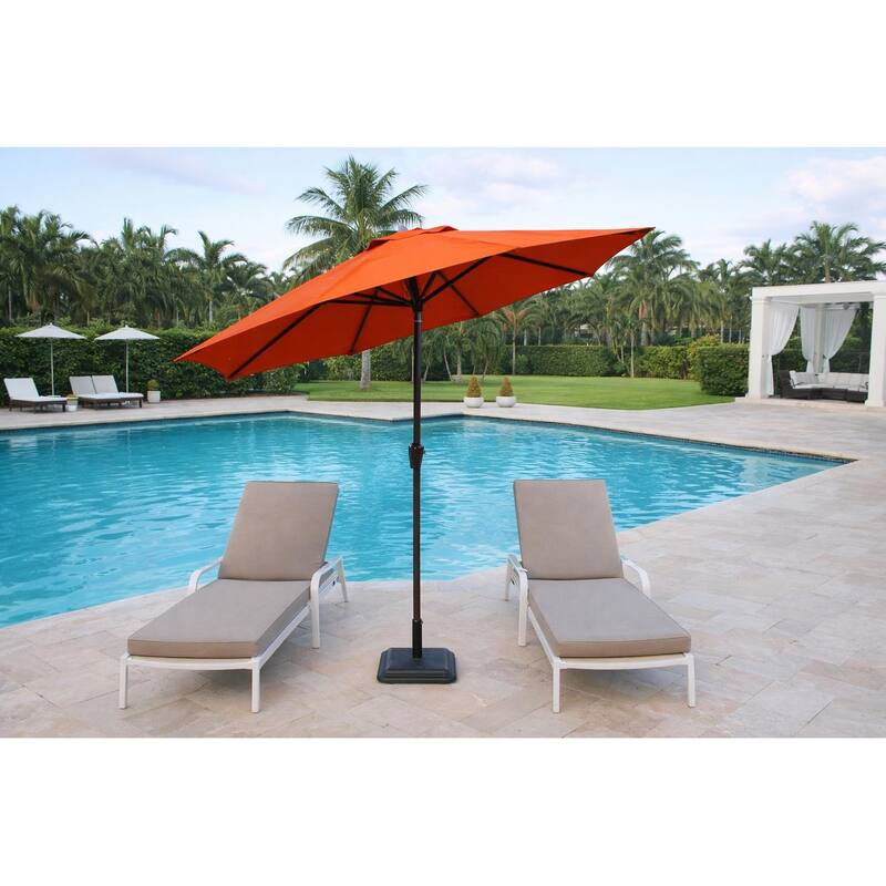 9 ft. Aluminum Market Automatic Tilt Patio Umbrella with Windvent in Tuscan