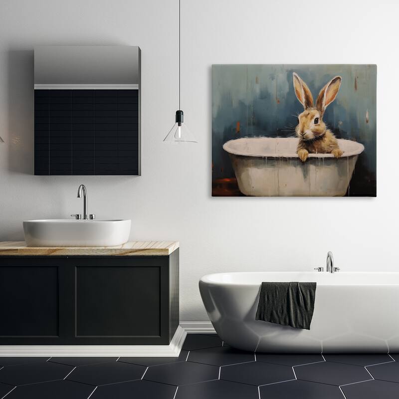 Stupell Baby Bunny in Tub Canvas Wall Art Design By Arlington Prints