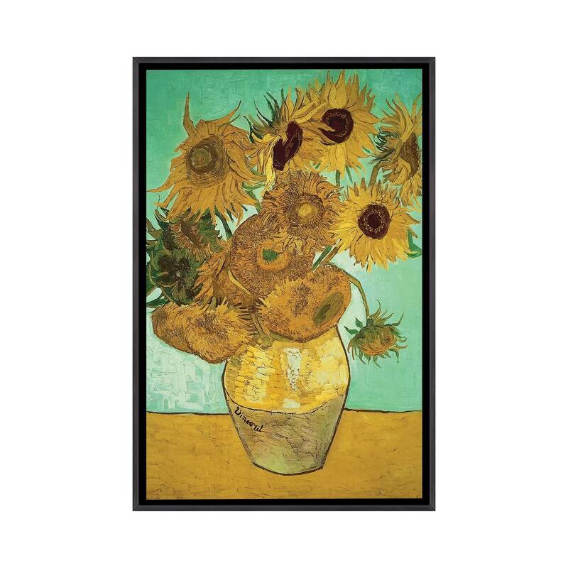 iCanvas "Sunflowers (Third Version), 1888" by Vincent van Gogh Framed - Ebony - 40x26