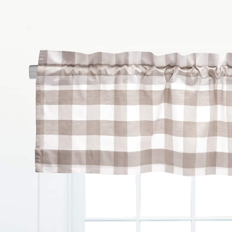Franklin Check Cotton Window Curtain Valance Set of 2 - 15.5 x 72