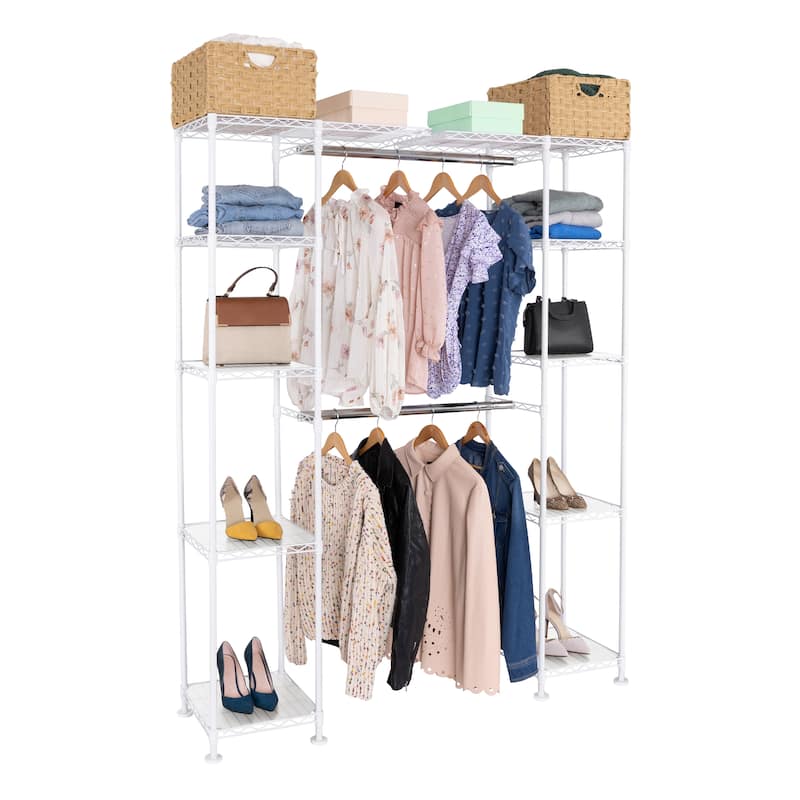 Seville Classics Expandable Closet Organizer System, White