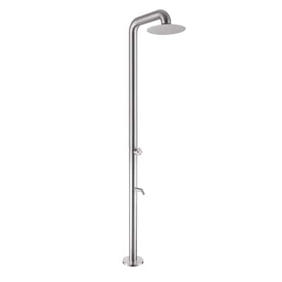 88"H Stainless Steel Freestanding Outdoor Shower with Footwash Spout