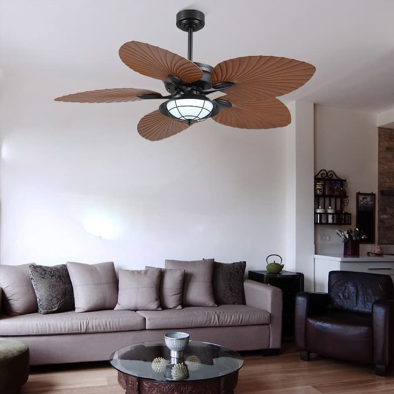 52" Tropical Ceiling Fan with Light and Remote,Indoor and Outdoor Ceiling Fan,Waterproof - 52 Inches