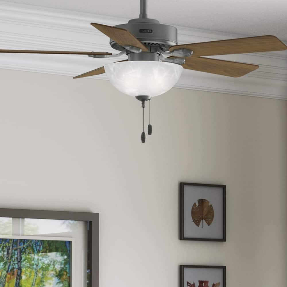 Hunter 44" Swanson Ceiling Fan with LED Light Kit & Pull Chain - Casual Traditional - 4 Speed DC Motor - ENERGY STAR!