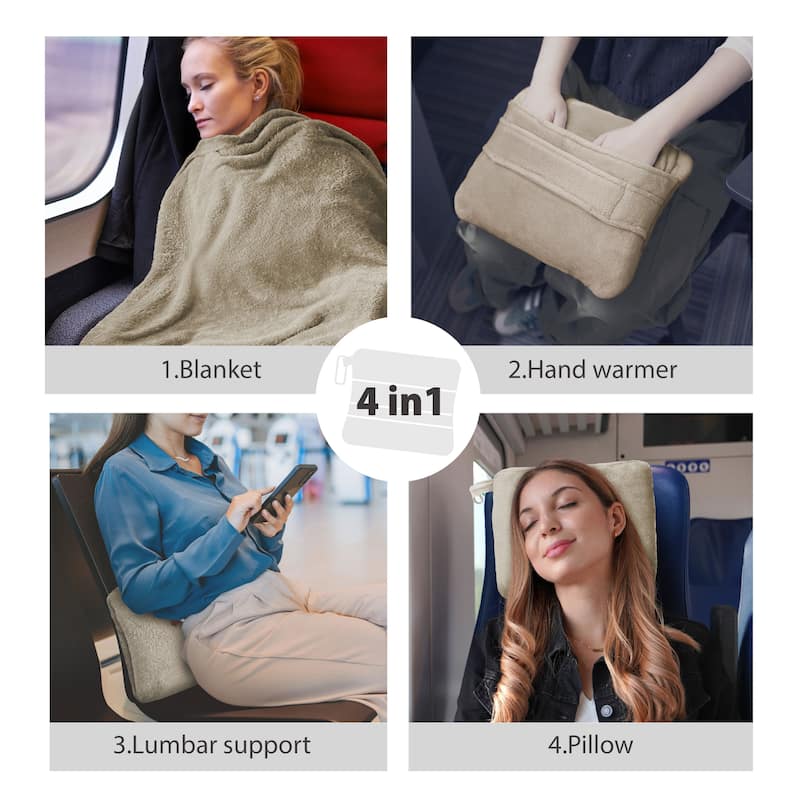 4 in 1 Cozy Practical Travel Throw