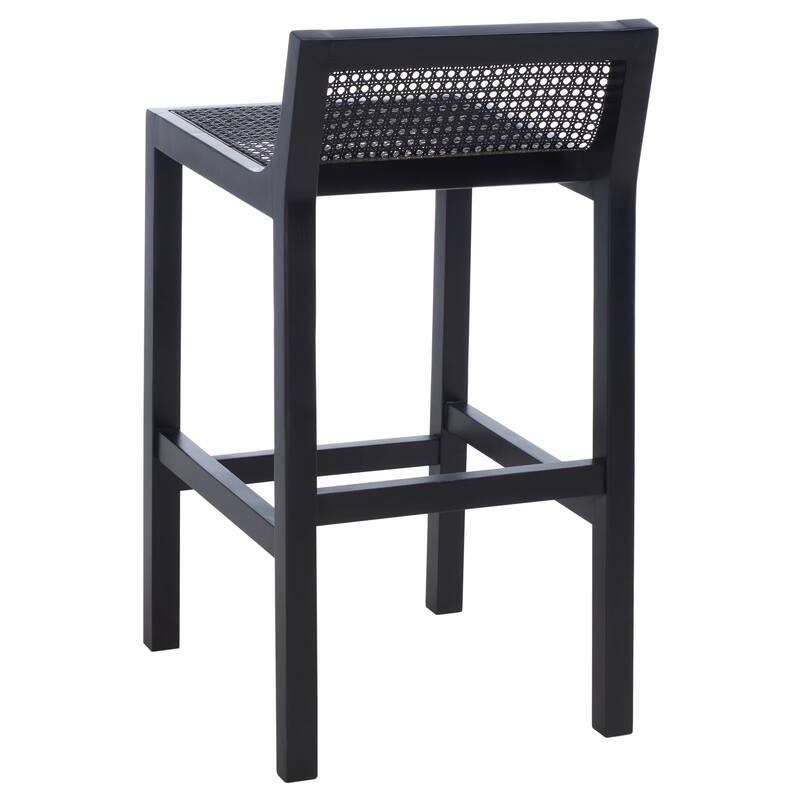 SAFAVIEH Carry Low Back Cane Counter Stool - 16" W x 19" D x 31" H - 16Wx19Dx31H