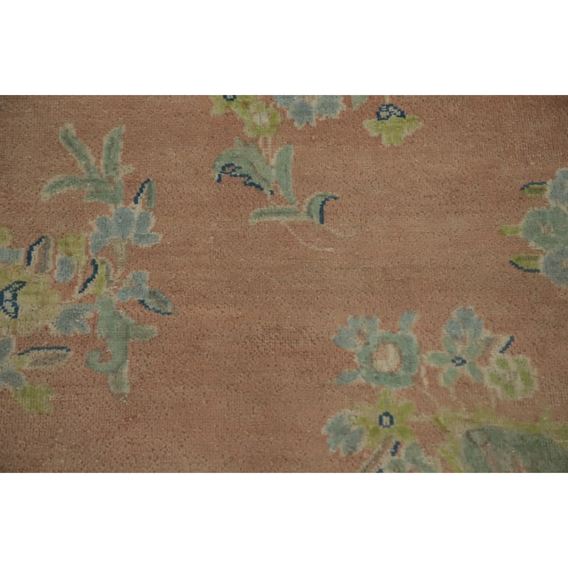 Hand Knotted Oriental 100% Wool Carpet Traditional Floral Pink Kerman Area Rug - 12' 10'' X 9' 9''