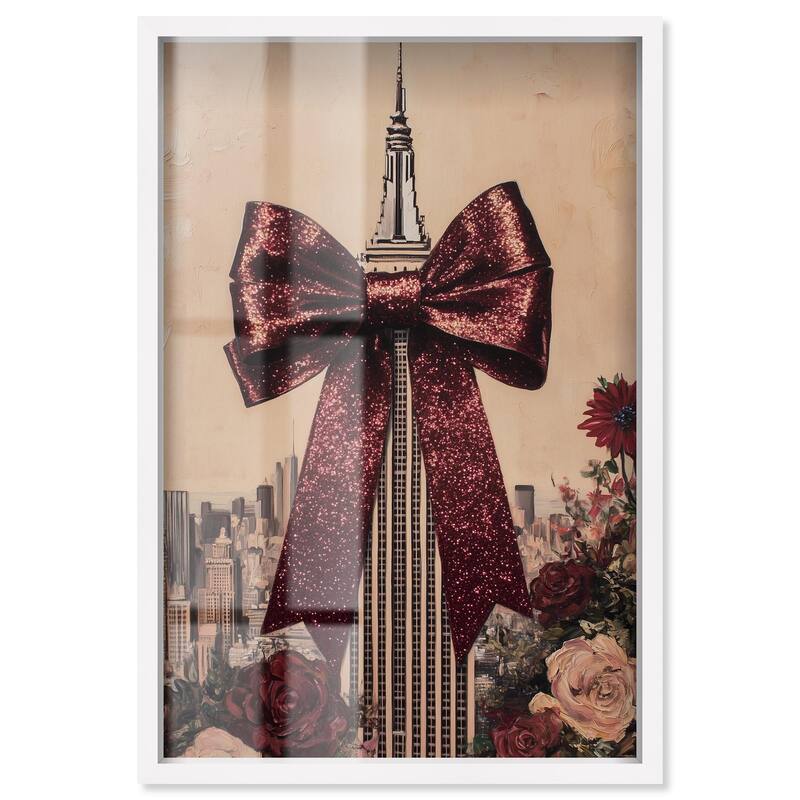 Sparkling Empire State Building Shadowbox by Art Remedy - White - 20" x 30"