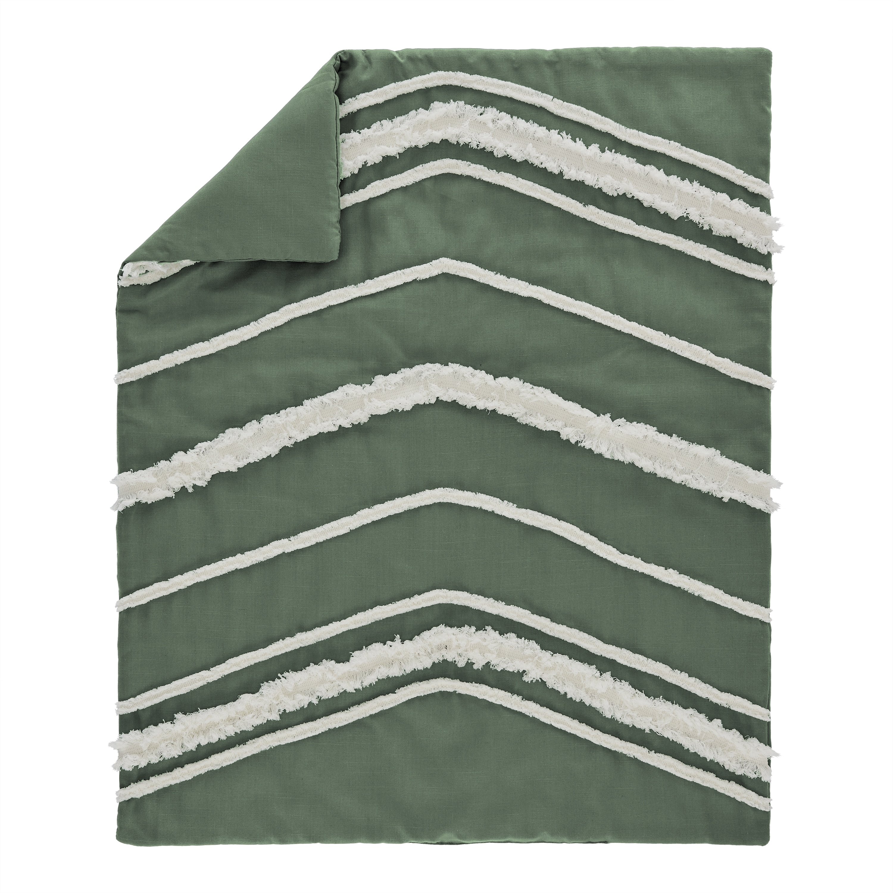 Sweet Jojo Designs Dark Green Boho Chic Baby Girl Boy Unisex Nursery Crib Bedding Set Solid Sage Hunter Ivory Bohemian Gender Neutral Linen Tassel