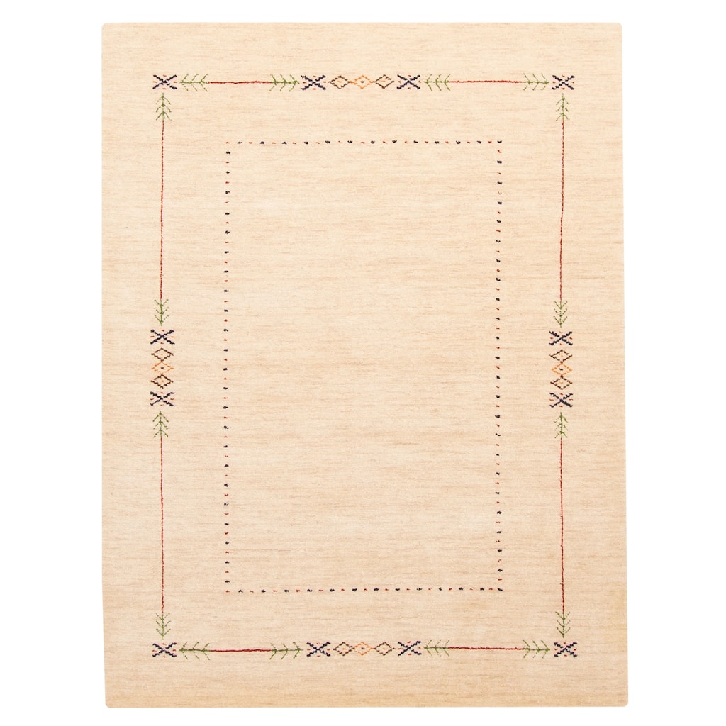ECARPETGALLERY Hand Loomed Kashkuli Gabbeh Beige Wool Rug - 4'1 x 5'8