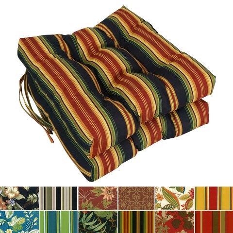 16-inch Square Tufted Indoor/Outdoor Chair Cushions (Set of 2) - 16"