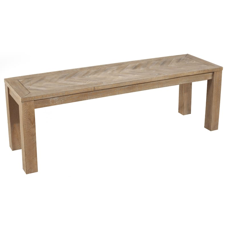 60 Inch Rustic Solid Wood Dining Bench with Distressed Top - 38” x 16” x 60”