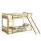 preview thumbnail 10 of 28, Twin Over Twin Bunk Bed with Slide and Convertible Ladder, Pine Wood Floor Bunkbed with Door & Full-Length Guardrails for Kids