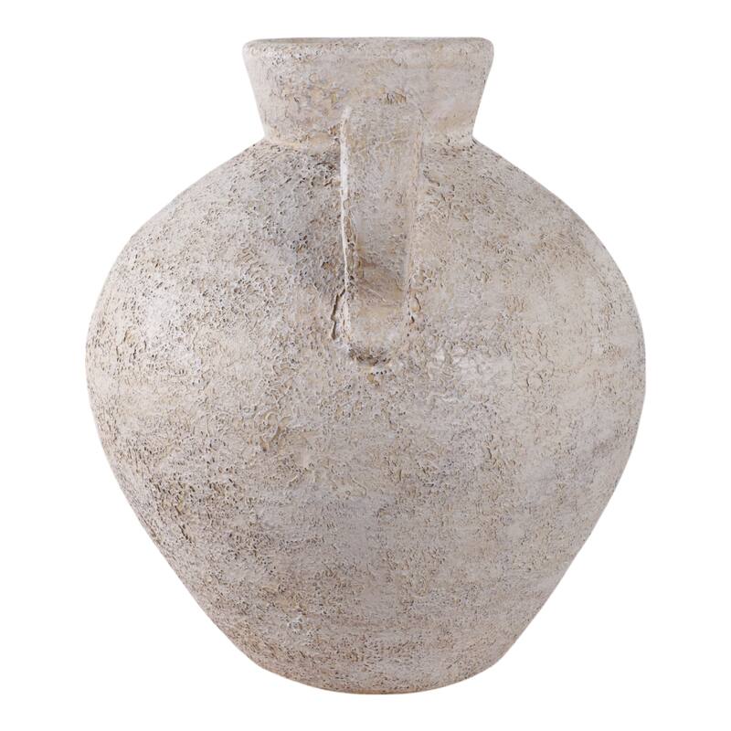 Terracotta Vase Handcrafted Double Handles Timeless Decorative Accent