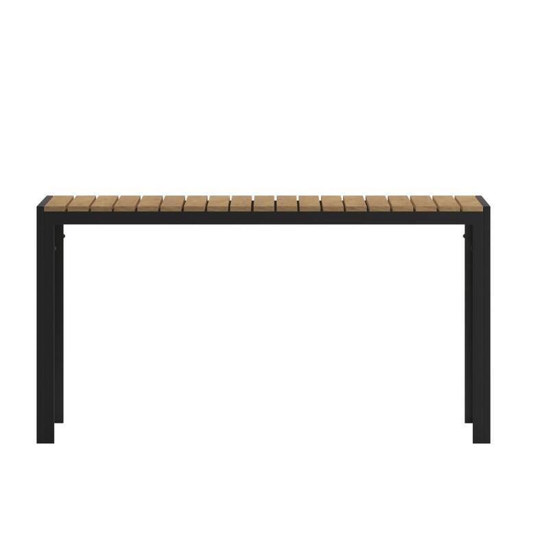 Commercial 55 x 31 Faux Teak Outdoor Patio Table