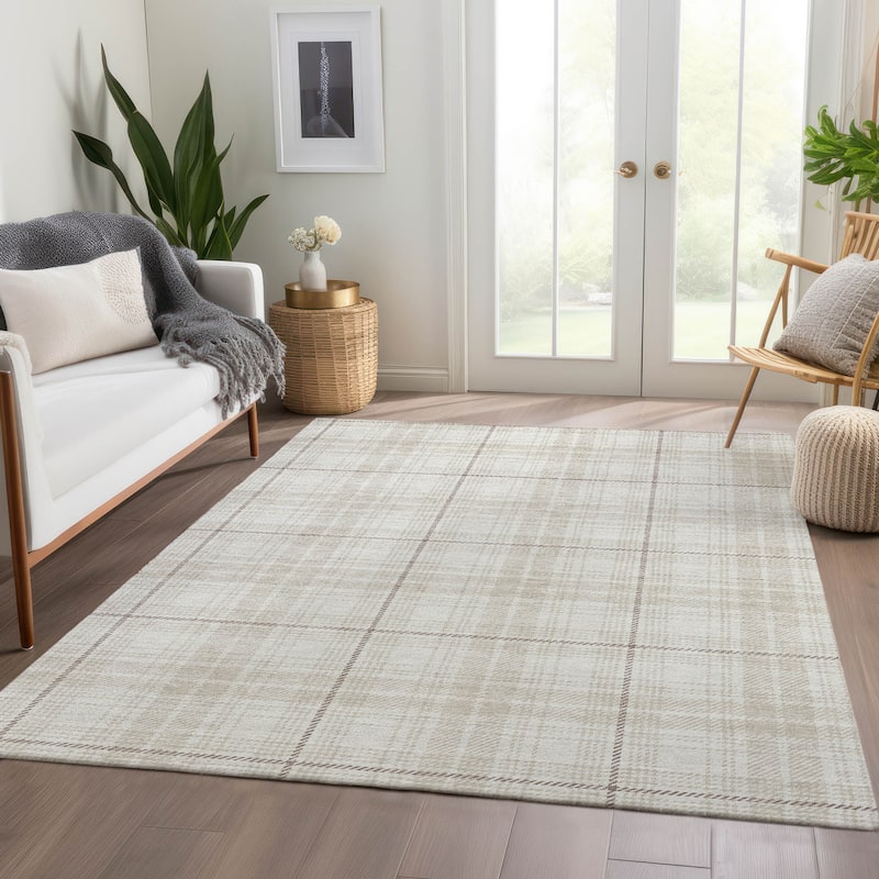 Premium Washable Super Soft Farmhouse Plaid Mayfield Rug