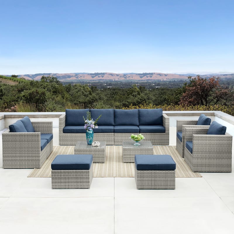 Corvus Trey 12-piece Sectional Wicker Patio Sofa Set