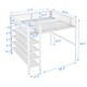 preview thumbnail 13 of 11, White Full Size Metal Loft Bed with 4-Tier Storage Shelves and Ladder