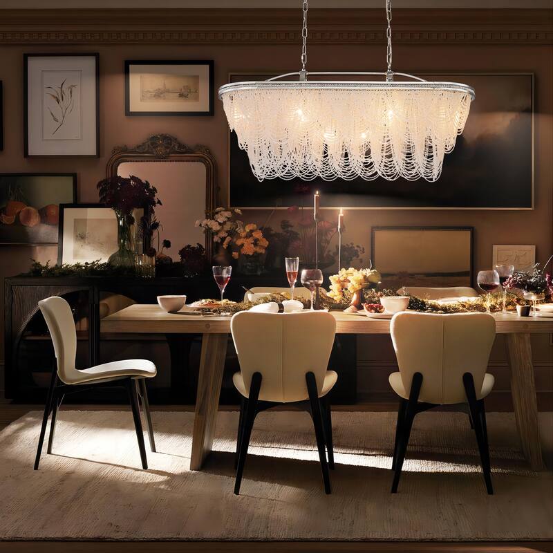 8/10-Light 3-Tiered Modern Glam Crystal Chandelier for Dining Room