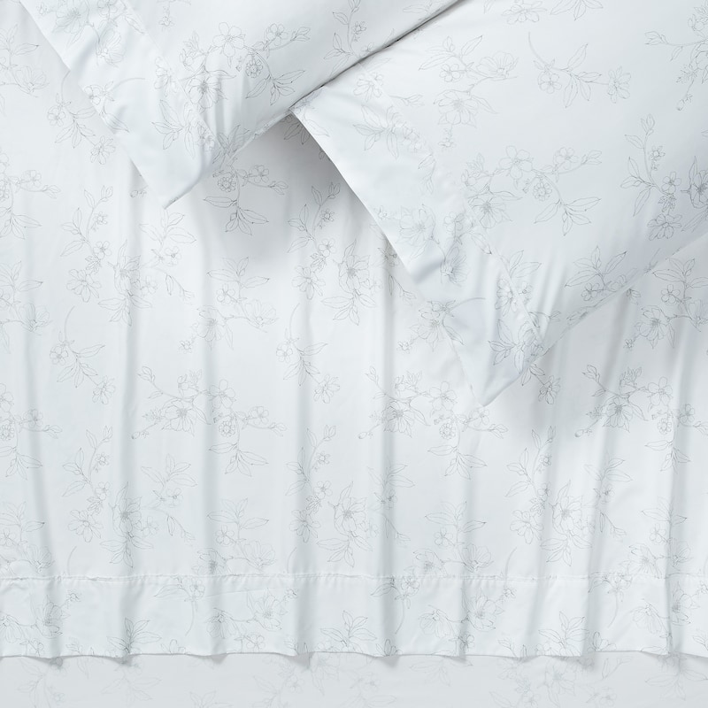 Chanasya Floral Sketch Ultra Soft Luxury Microfiber Sheet Set