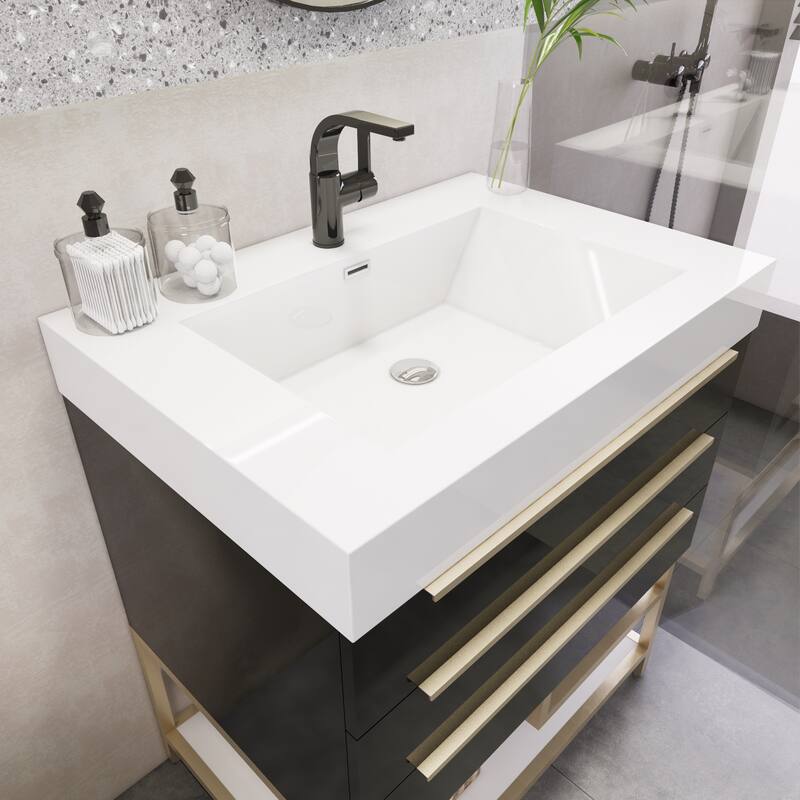 Noble 30" Free Standing Vanity with Reinforced Acrylic Sink - 30" Width