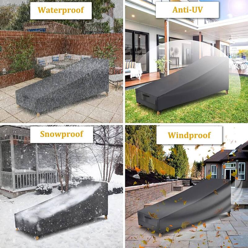 Waterproof Chaise Lounge Cover, Patio Lounge Chair Cover,Windproof Outdoor Lounge Chair Covers,Beach Pool Lounge Cover